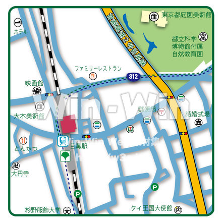 目黒駅周辺地図のCG・イラスト素材 W-021907