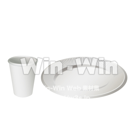 紙コップと紙皿のCG・イラスト素材 W-021291