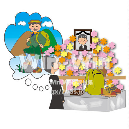 お葬式風景のCG・イラスト素材 W-021670