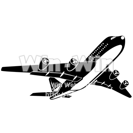 飛行機のシルエット素材 W-020212