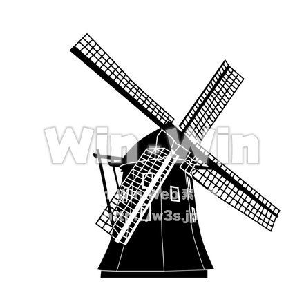 風車のシルエット素材 W-020142