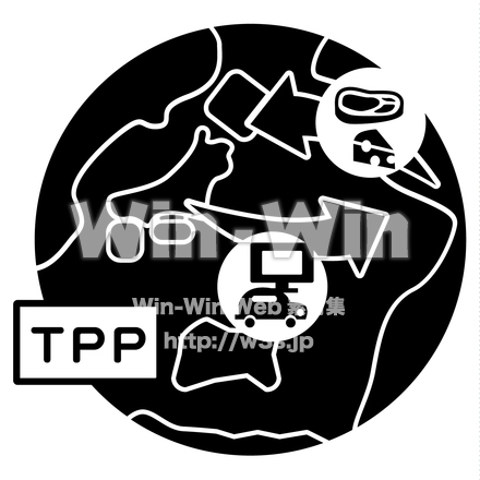 TPP(環太平洋戦略的経済連携協定)のシルエット素材 W-021298