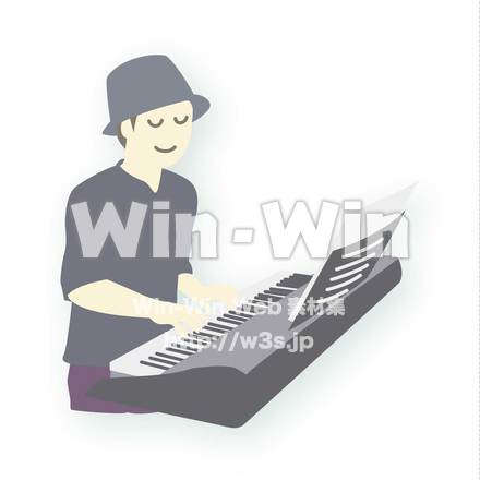 ジャズピアニストのCG・イラスト素材 W-021128