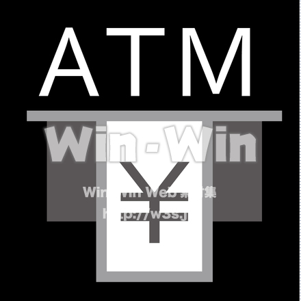 ATMフロアーアイコンのシルエット素材 W-021789