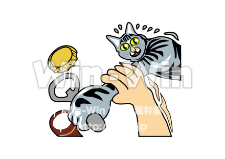 猫の手とビンのCG・イラスト素材 W-020706