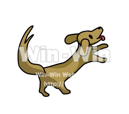 喜ぶ犬のCG・イラスト素材 W-020659
