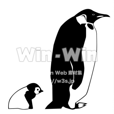ペンギン W 07 の無料シルエット素材