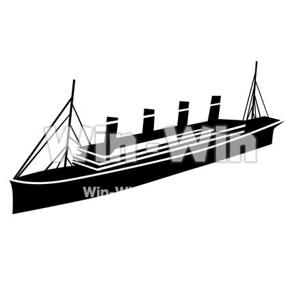 豪華客船のシルエット素材 W-020843