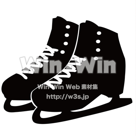 スケート靴のシルエット素材 W-020462