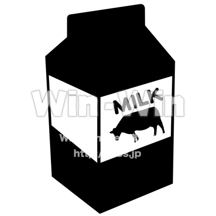 牛乳のシルエット素材 W-021883