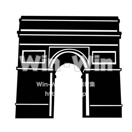 凱旋門のシルエット素材 W-020625