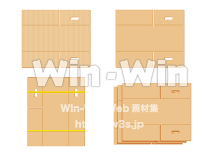 畳んだダンボールのCG・イラスト素材 W-023548