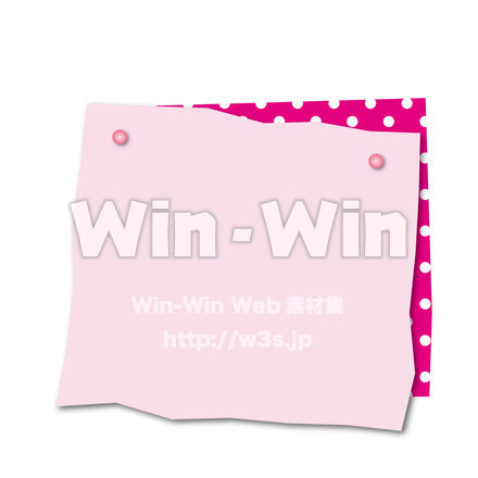 ピンクの付箋のCG・イラスト素材 W-022613
