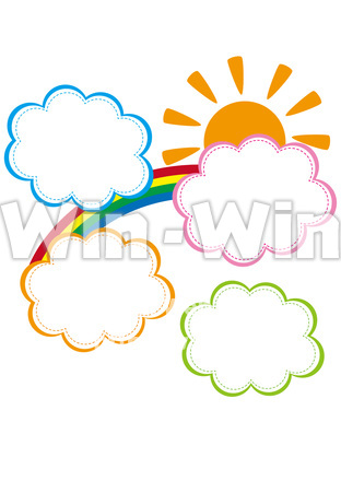 太陽と虹と雲のCG・イラスト素材 W-023528