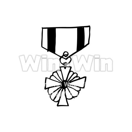 勲章のシルエット素材 W-023291