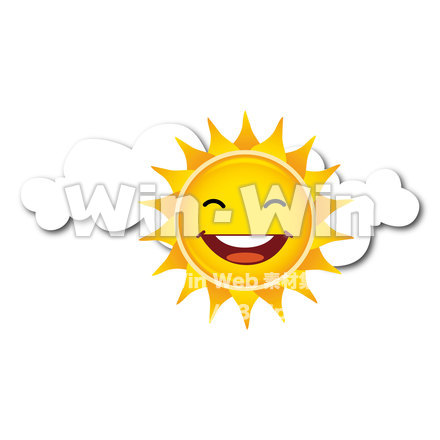 太陽と雲のCG・イラスト素材 W-022528