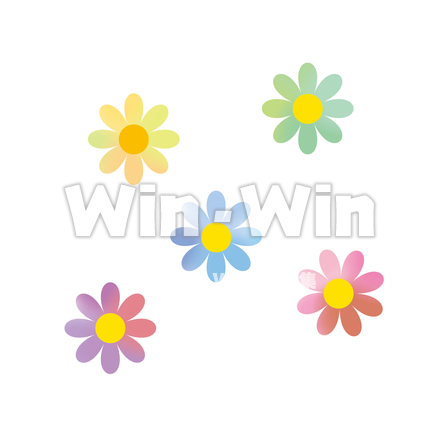 5色の花のCG・イラスト素材 W-022671