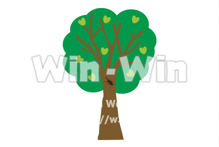 木とカブトムシのCG・イラスト素材 W-022542