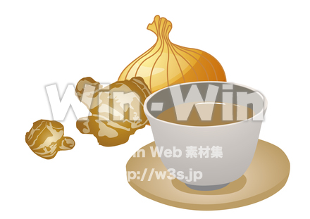 生姜たまねぎ茶のCG・イラスト素材 W-023360