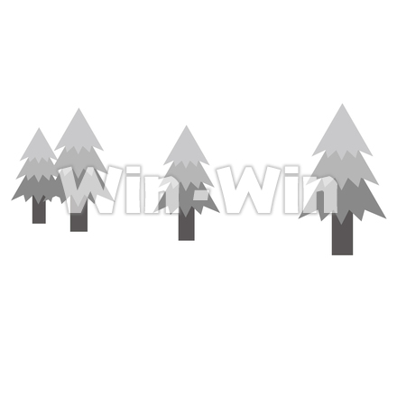 冬の木立のシルエット素材 W-023135