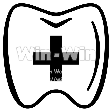 歯科マークのシルエット素材 W-022978