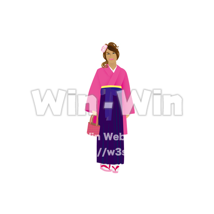 袴姿の女の子のCG・イラスト素材 W-022904