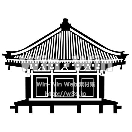 中尊寺金色堂のシルエット素材 W-023776