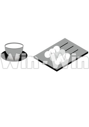 「お茶」と「お団子」のシルエット素材 W-022819