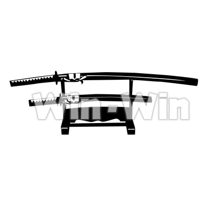 刀飾りのシルエット素材 W-022841