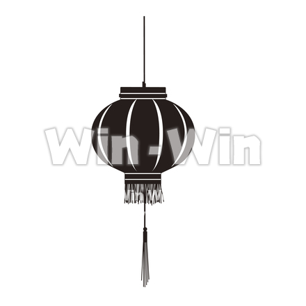 中国提灯のシルエット素材 W-022077