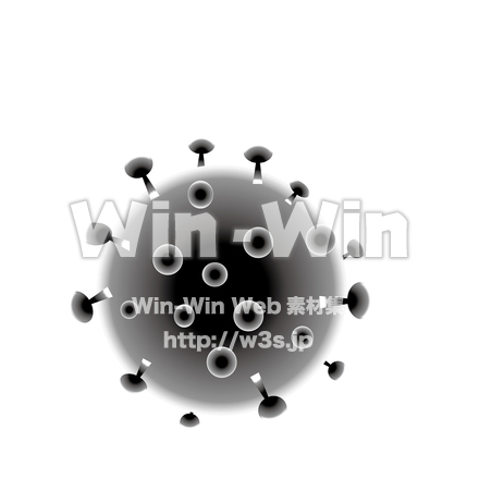 インフルエンザウイルスのシルエット素材 W-023984
