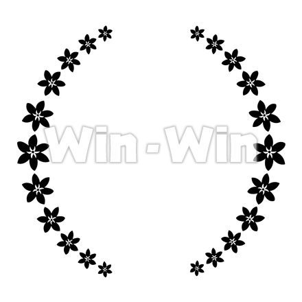 クチナシの花輪のシルエット素材 W-025440