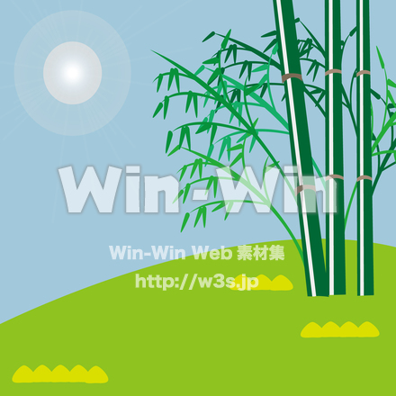 竹と太陽のCG・イラスト素材 W-025615