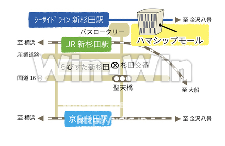 地図「新杉田駅」のCG・イラスト素材 W-024704