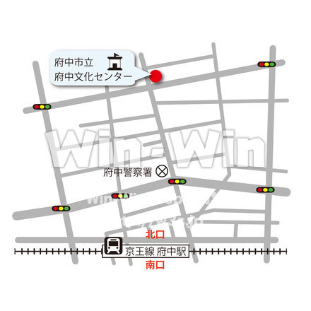 府中市立府中文化センター地図のCG・イラスト素材 W-024961