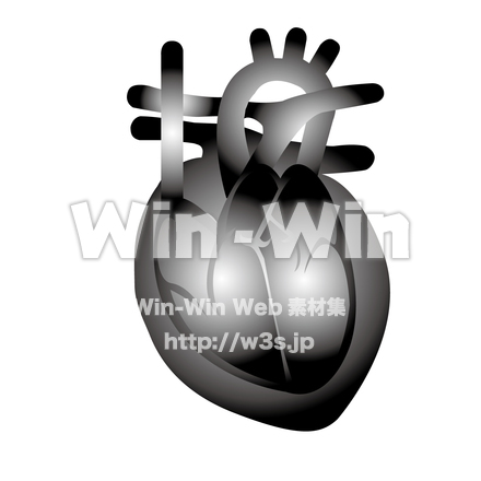 心臓のシルエット素材 W-024959