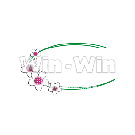 桃の花の枠のCG・イラスト素材 W-024039