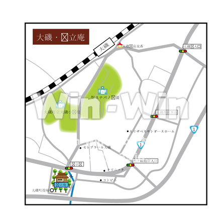 大磯・鴫立庵地図のCG・イラスト素材 W-024775