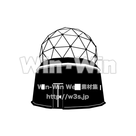富士山レーダードームのシルエット素材 W-024009