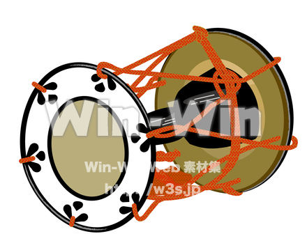 日本の民族楽器　鼓のCG・イラスト素材 W-025148