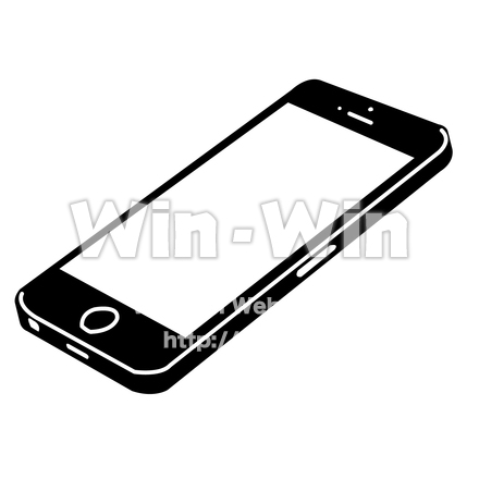 携帯電話1（アイフォン）のシルエット素材 W-025114