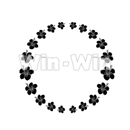 ハイビスカス（花輪）のシルエット素材 W-024825