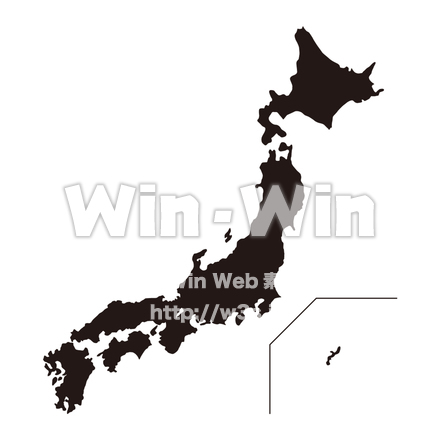 日本地図シルエットのシルエット素材 W-024495