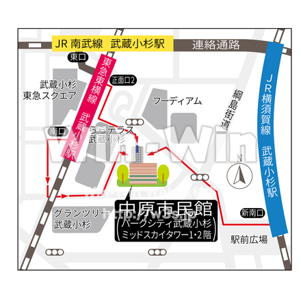 地図2018「中原市民会館」のCG・イラスト素材 W-024309