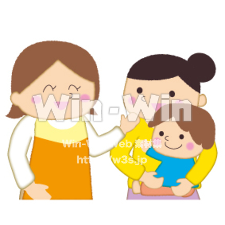 子育て支援の女性と親子のCG・イラスト素材 W-025523