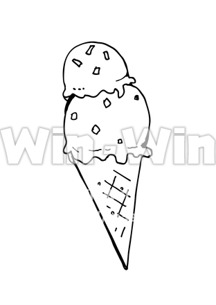アイスクリームのシルエット素材 W-025553