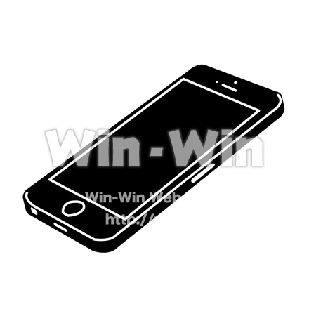 携帯電話2（アイフォン）のシルエット素材 W-025115