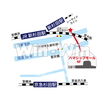 地図(新杉田駅)のCG・イラスト素材 W-024734