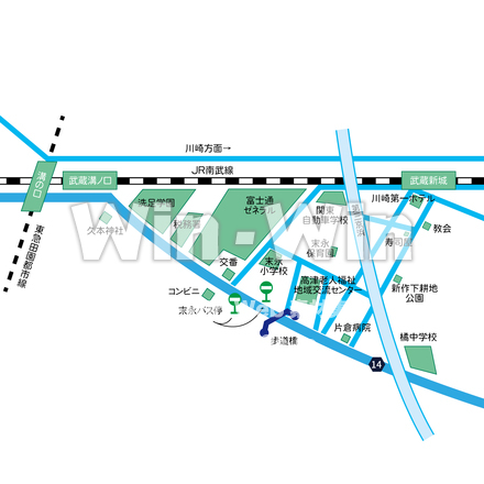 溝口駅周辺地図のCG・イラスト素材 W-024110