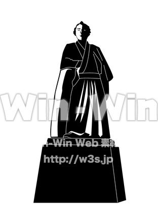 坂本竜馬像のシルエット素材 W-025778